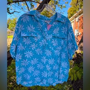 Vintage blue floral top